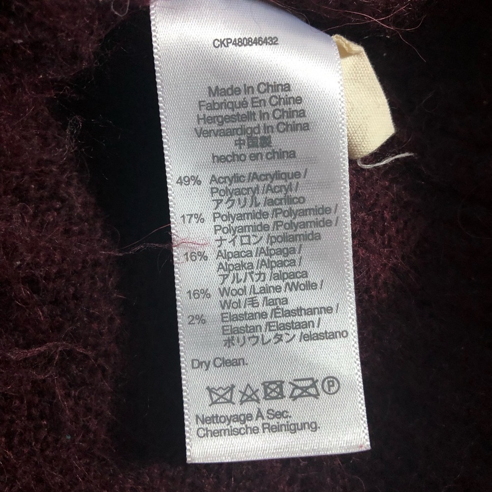 Madewell Alpaca Brushed Polo Sweater Sz M Burgundy Wine Cozy Preppy Minimalist - Picture 10 of 11